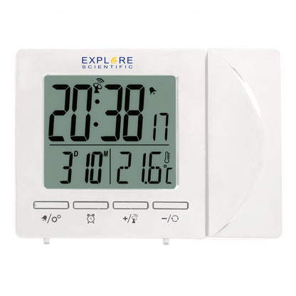 Explore Scientific Projection RC Alarm White (RDP1001GYELC2) Projection Clock