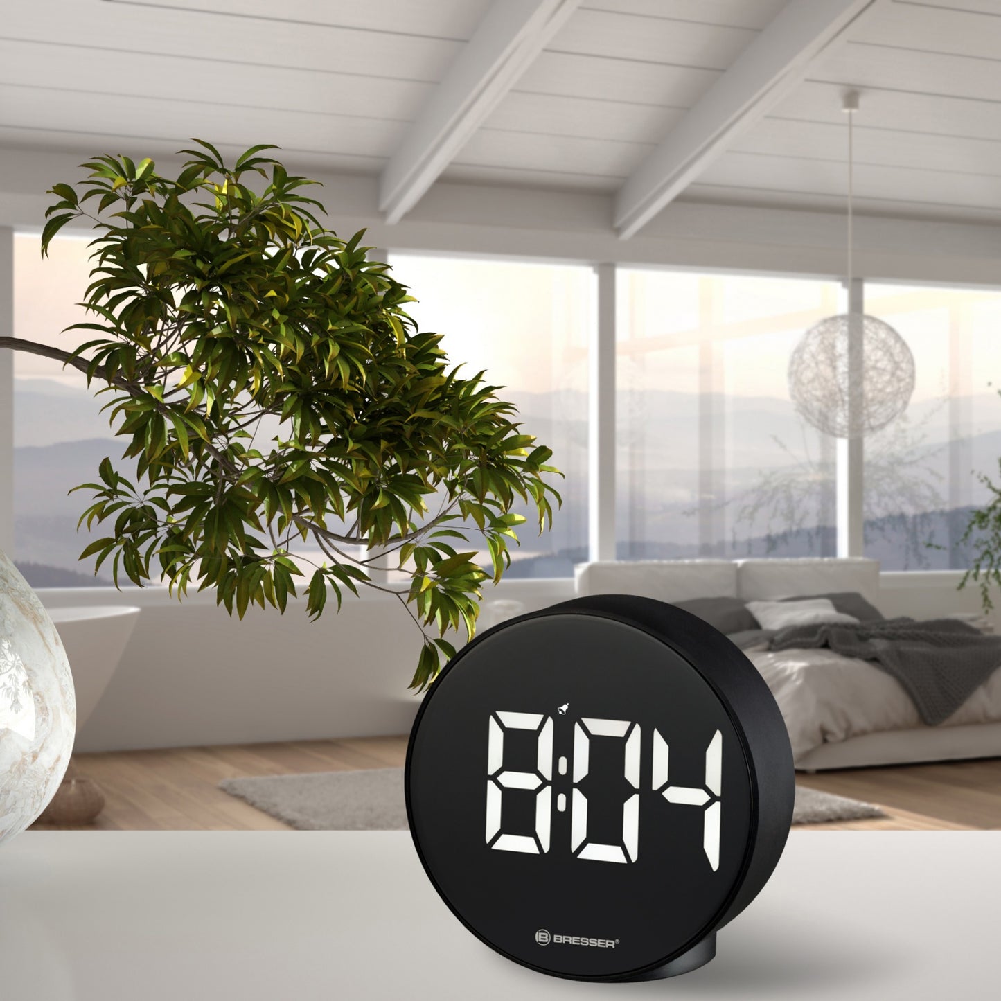 Table clock Bresser MyTime Echo FXR Black (8010071CM3WHI)