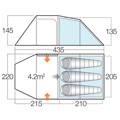 Vango Beta 350 XL Moroccan Blue Tent