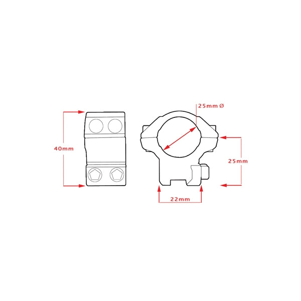 Hawke Matchmount 1"/9-11mm/Low Rings (22100)