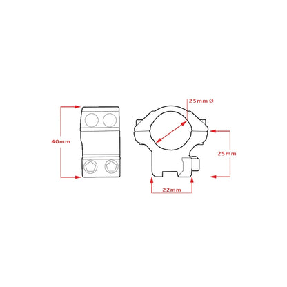 Hawke Matchmount 1"/9-11mm/Low Rings (22100)