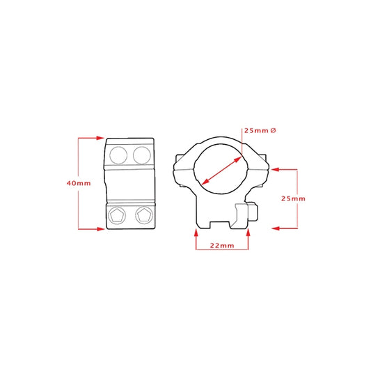 Hawke Matchmount 1"/9-11mm/Low Rings (22100)