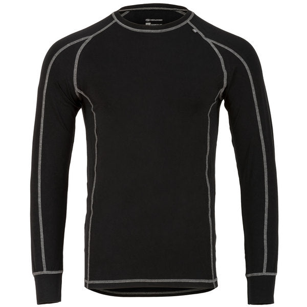 Highlander Bamboo 190 Mens Black XXL Long Sleeve Thermal T-Shirt