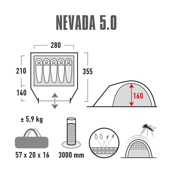High Peak Nevada 5.0 Nimbus Gray (10209)