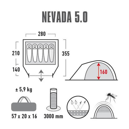 High Peak Nevada 5.0 Nimbus Gray (10209)