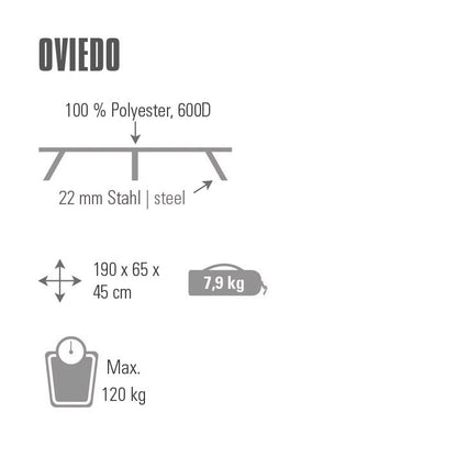 Easy to fold High Peak Oviedo Dark Grey/Blue Refurbished