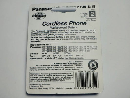 Panasonic P-P301 KX-A36A 3.6V 300mAh
