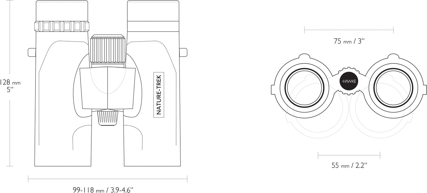 Binoculars Hawke Nature Trek 10x32 Top Hinge Green (35101)