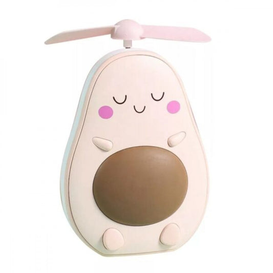 Avocado Portable Mini Fan + LED Mirror - Pink Brown