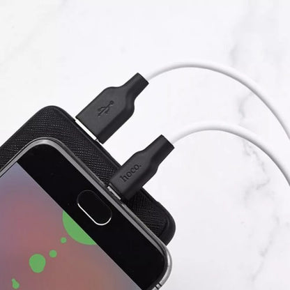 USB C cable 2.4A (1m) – Hoco X21 Plus Silicone – Black &amp; white