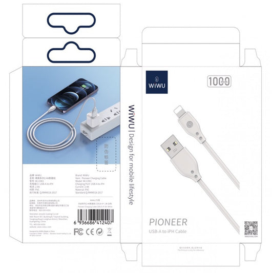 Lightning cable 2.4A (1m) - WiWU Pioneer Wi-C001L - White