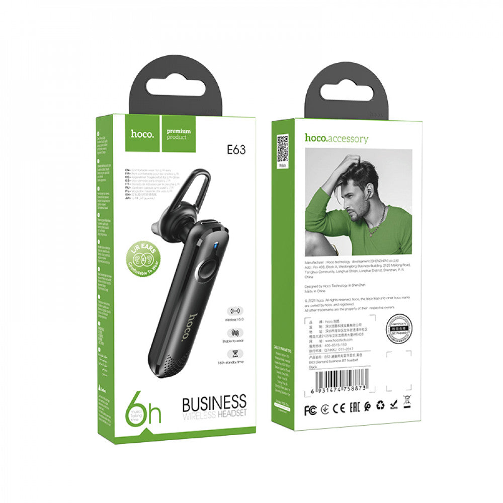 Bluetooth Headset – Hoco E63 – Black