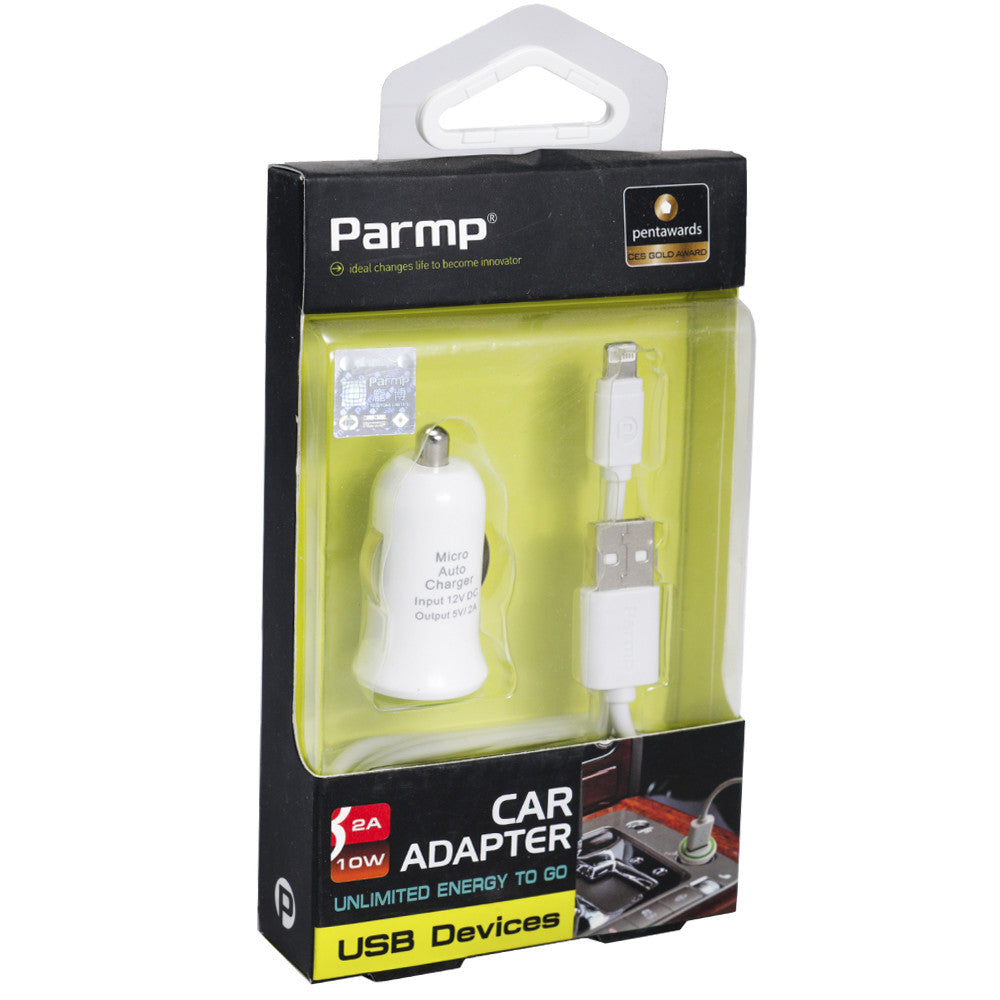 Car Charger | 2.1A | 1U | Cord Cable – Parmp (UCP-05M) White