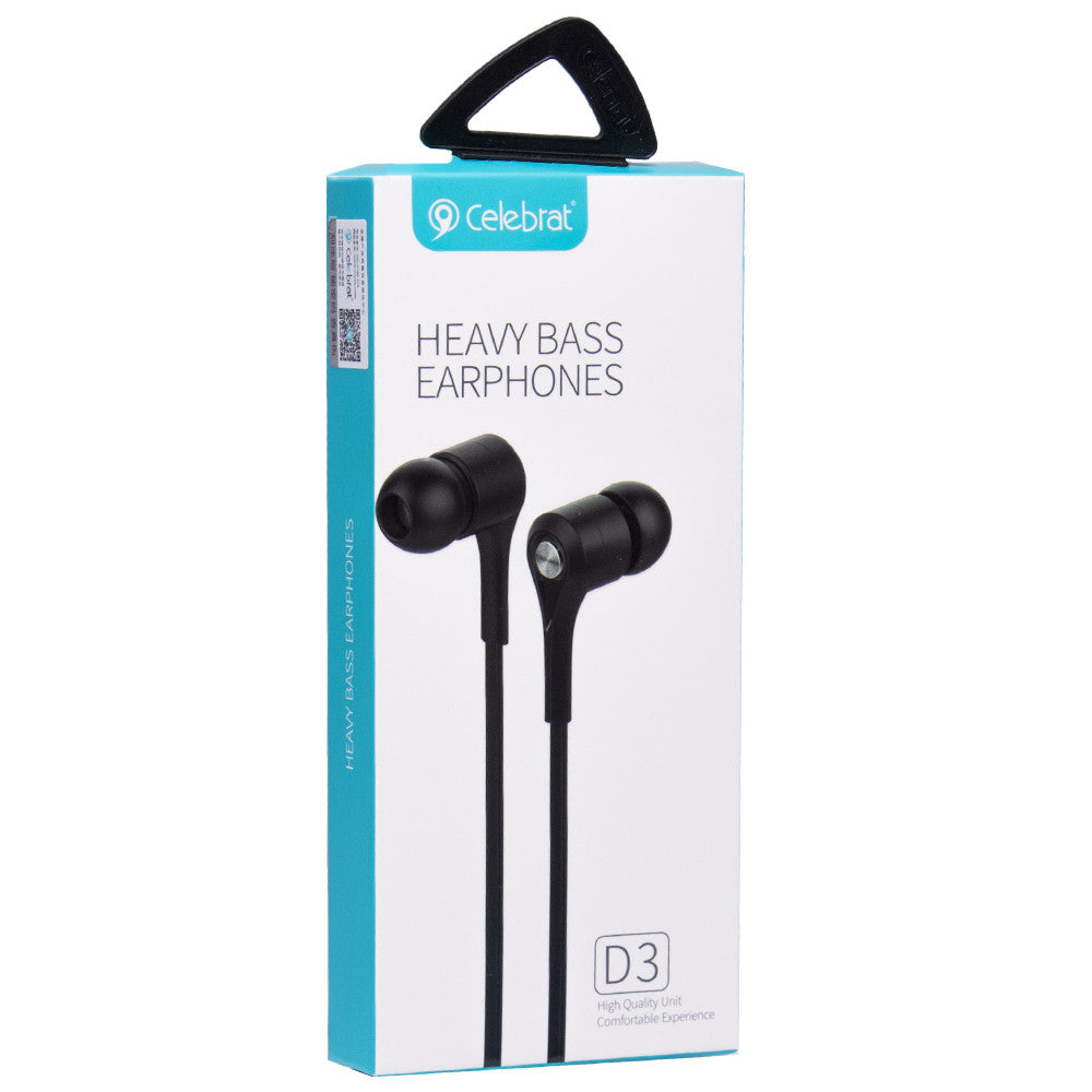Headphones with microphone 3.5mm – Celebrat D3 – Black