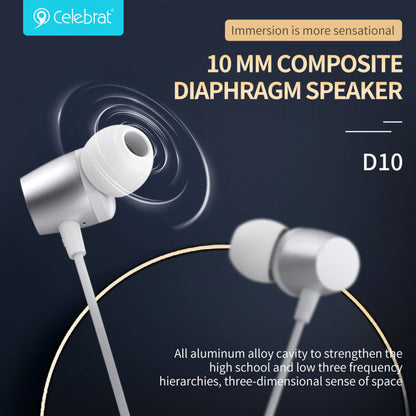 Headphones with microphone 3.5mm – Celebrat D10 – Black