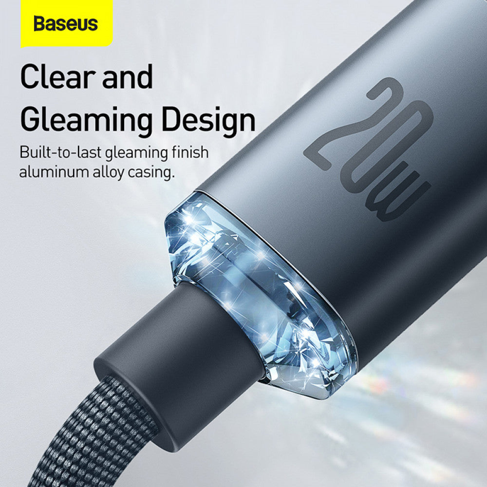USB C to Lightning cable 20W (1.2m) – Baseus (CAJY0002) Crystal Shine Series – CAJY000201 Black