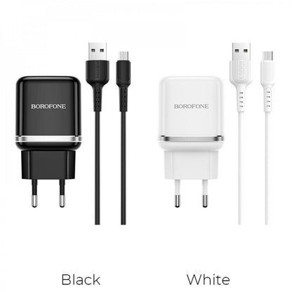 Home Charger | 18W | QC3.0 | Micro Cable (1m) – Borofone BA36A – Black