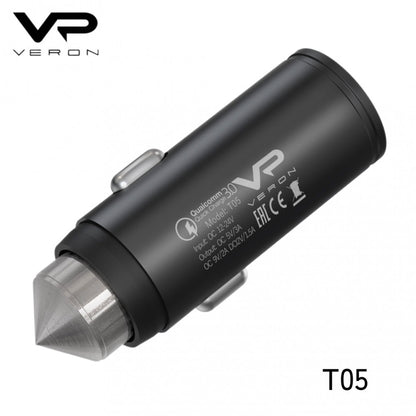 Car Charger | 3.0A | QC3.0 – Veron T05 QC3.0 Metal Blister Packing