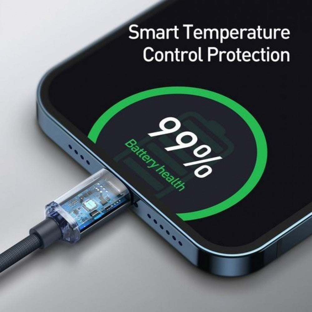 USB C to Lightning Cable 20W (2m) – Baseus (CAJY000301) Crystal Shine Series – CAJY000301 Black