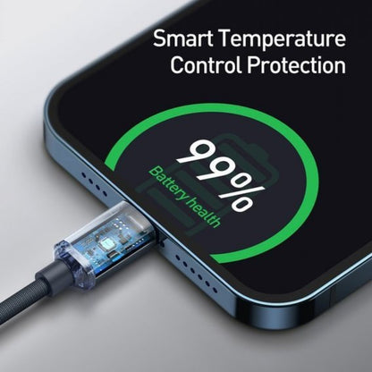 USB C to Lightning Cable 20W (2m) – Baseus (CAJY000301) Crystal Shine Series – CAJY000301 Black