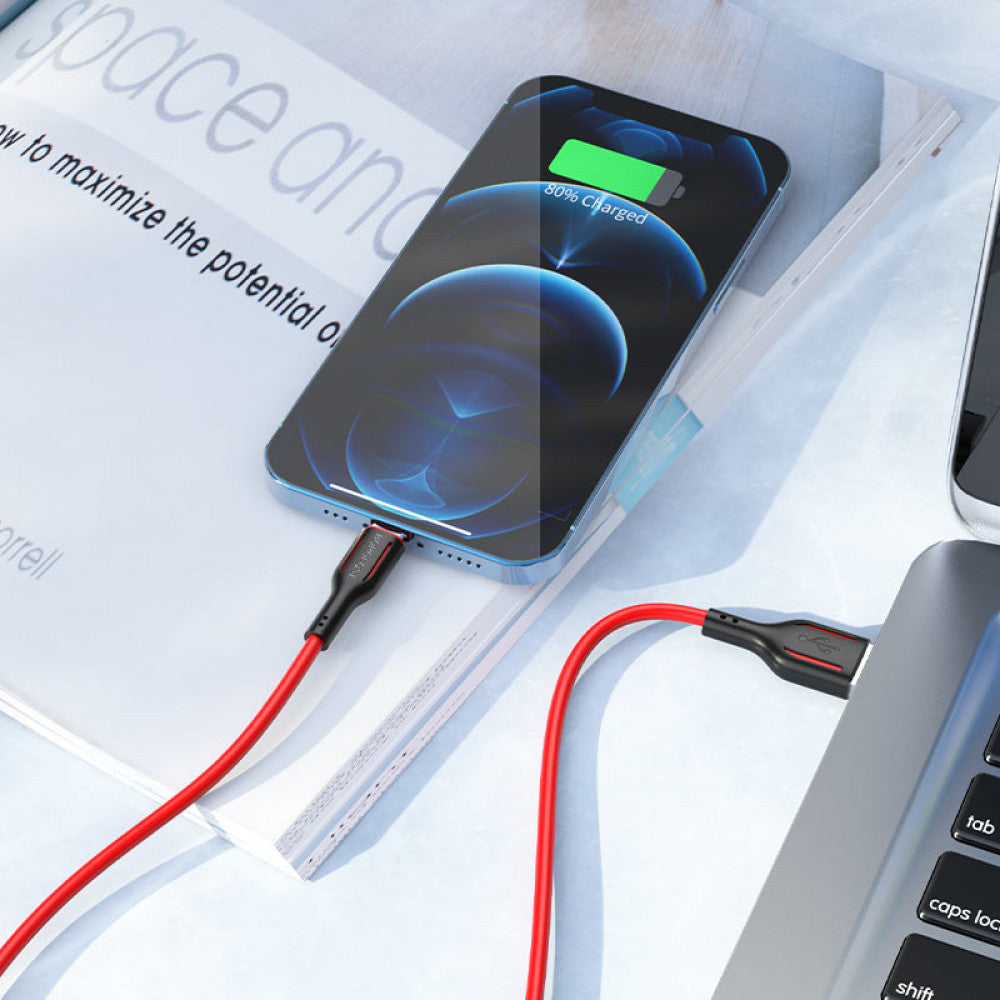 Lightning cable 2.4A (1m) – Borofone BX63 – Black &amp; White