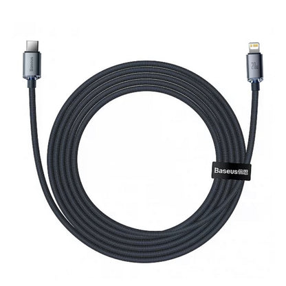 USB C to Lightning Cable 20W (2m) – Baseus (CAJY000301) Crystal Shine Series – CAJY000301 Black