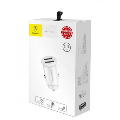 Car Charger | 15.5W | 2U – Baseus (CCALL-ML) Grain – CCALL-ML02 White