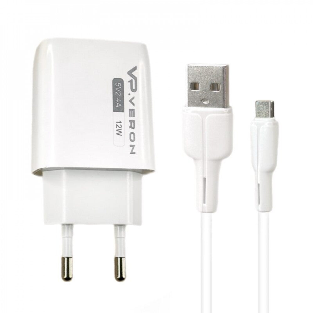 Home Charger | 2.4A | 2U | USB C Cable (1m) – Veron AC62C