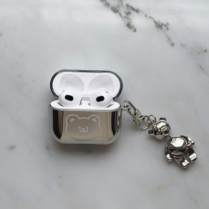 Airpods Case – Shine Print With keychain – Happy Bear