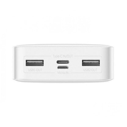 Power Bank 20000 mAh | 15W | Digital Display - Baseus (PPDML-J02) - PPDML-J02 White