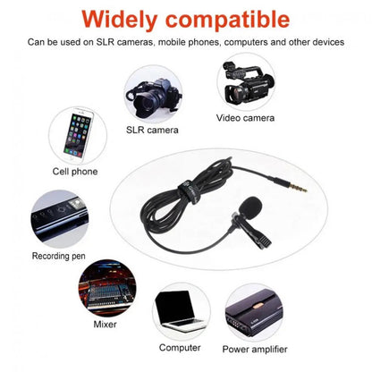 Microphone for phone 3.5mm (1.5m) – Professional Lavalier Mic; in Packing