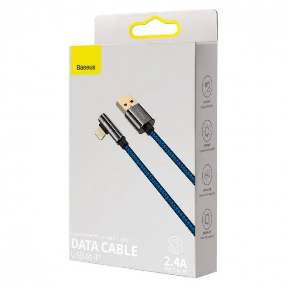 Lightning cable 2.4A (2m) - Baseus (CACS000103) Legend Series Elbow - CACS000103 Blue