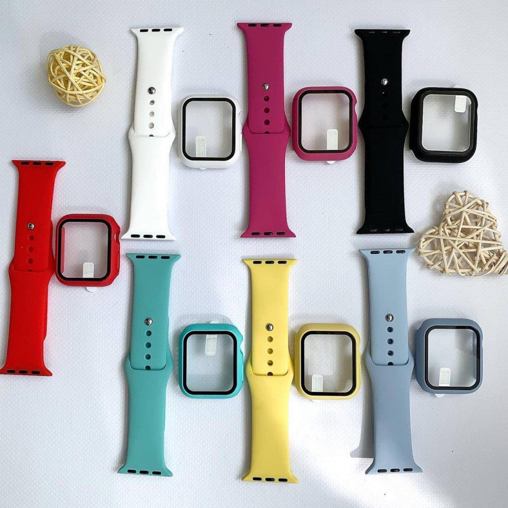 Reminets Silicon &amp; Glass – Apple Watch 38 mm | 40mm - Black