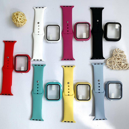Reminets Silicon &amp; Glass – Apple Watch 38 mm | 40mm - Black