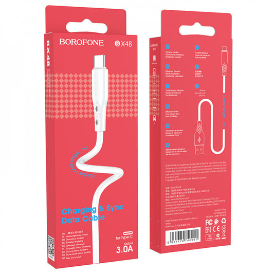 USB C cable 3A (1m) – Borofone BX48 – Black