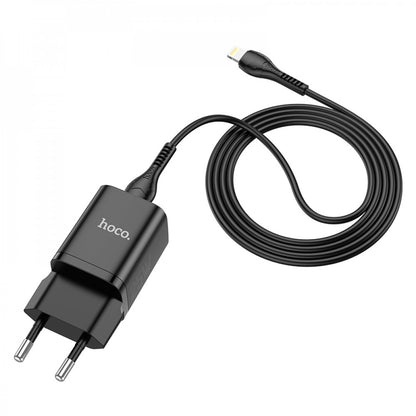 Home Charger | 25W | PD3.0 | C to Lightning Cable (1m) – Hoco N19 – Black