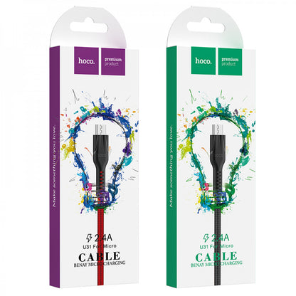 Cable Micro 2.4A (1.2m) – Hoco U31 – Black