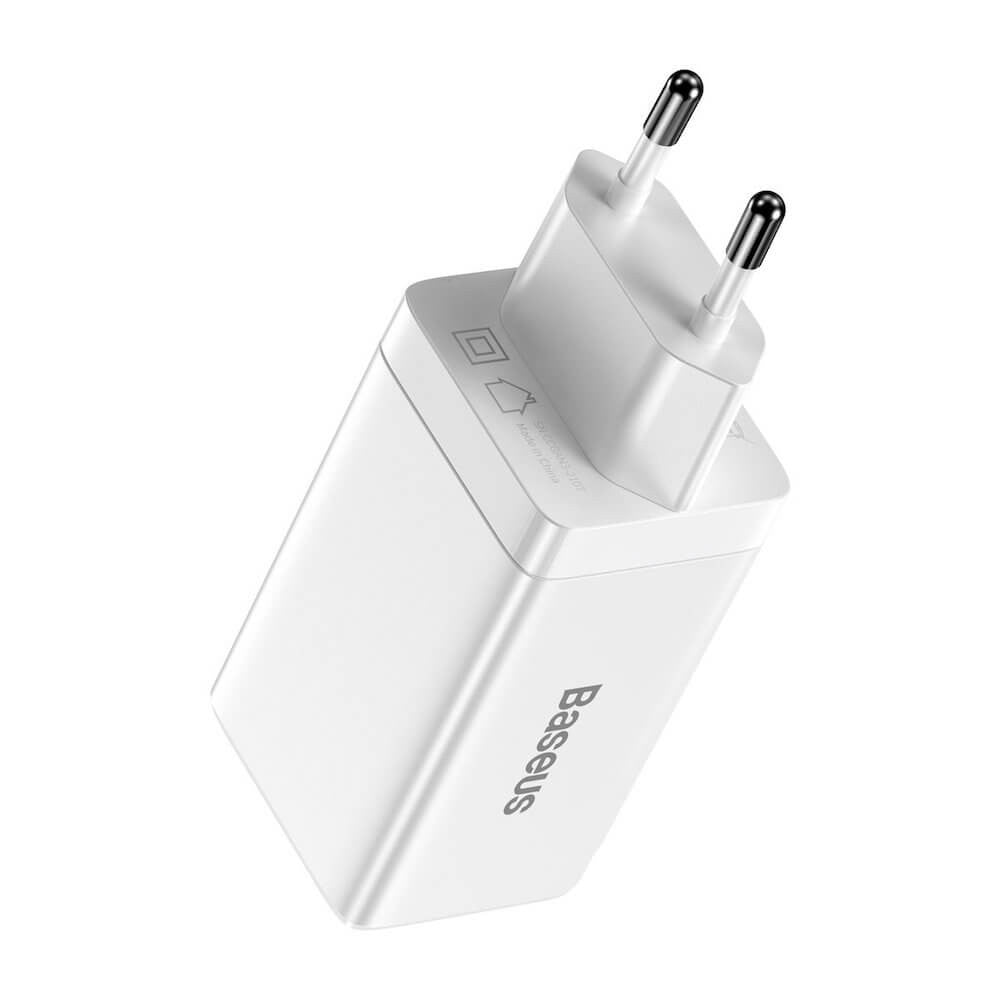 Home Charger | 65W | GaN3 | 1U | 2C | C to C Cable (1m) – Baseus (CCGP0501) Pro Fast Charger – CCGP050102 White