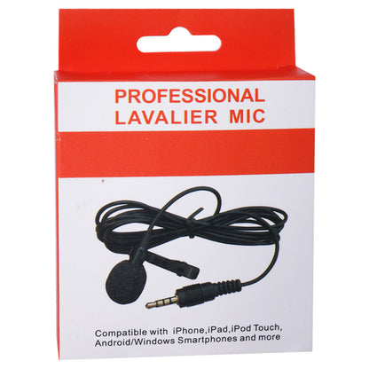 Microphone for phone 3.5mm (1.5m) – Professional Lavalier Mic; in Packing