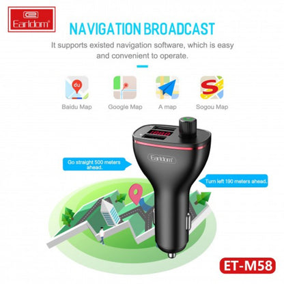 Fm Modulator MP3 | Car Charger | 2.0A | 2U - Earldom ET-M58