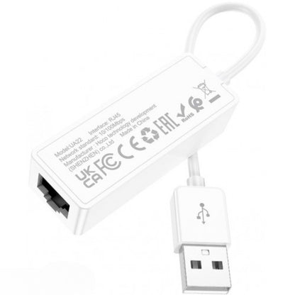 USB Ethernet Adapter 100 Mbps Hoco UA22 Acquire – White