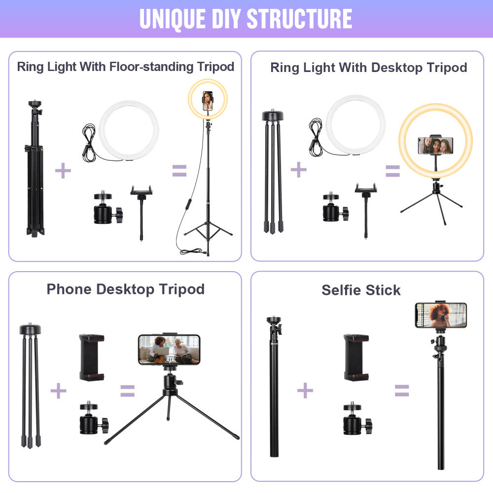 Ring lamp set LED 30cm CODN-12INCH SET +1.45cm tripod stand