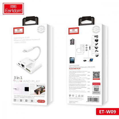 Adapter Lightning To RJ45 ; USB3.0 &amp; Lightning – Earldom ET-OT53