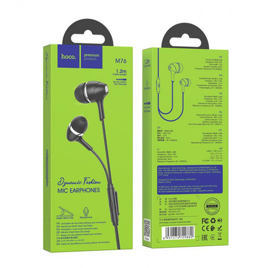 Headphones with microphone 3.5mm – Hoco M76 Maya universal – Black