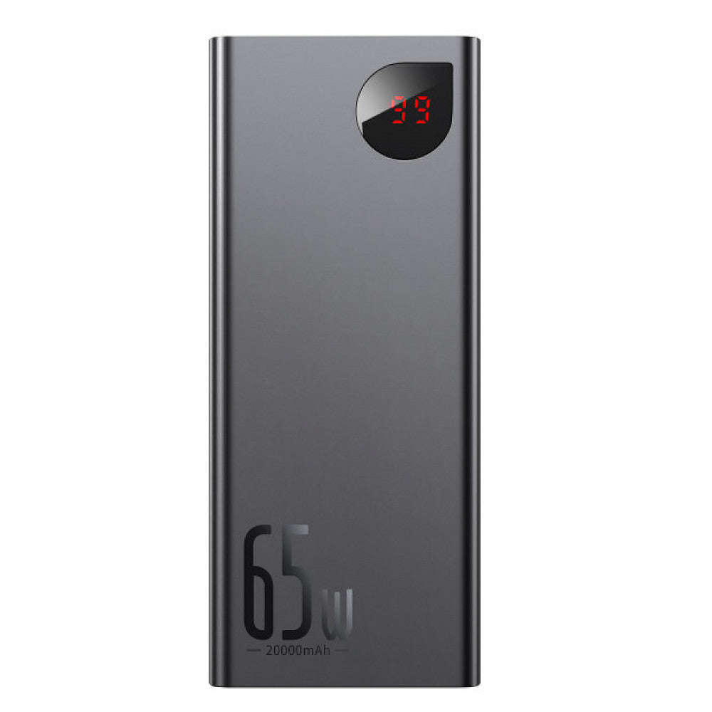 Power Bank 20000 mAh 65W – Baseus (PPIMDA-D) Adaman Metal Digital Display Quick Charge(With Simple Series Charging Cable USB to Type-C 3A 0.3m B – PPIMDA-D01 Black