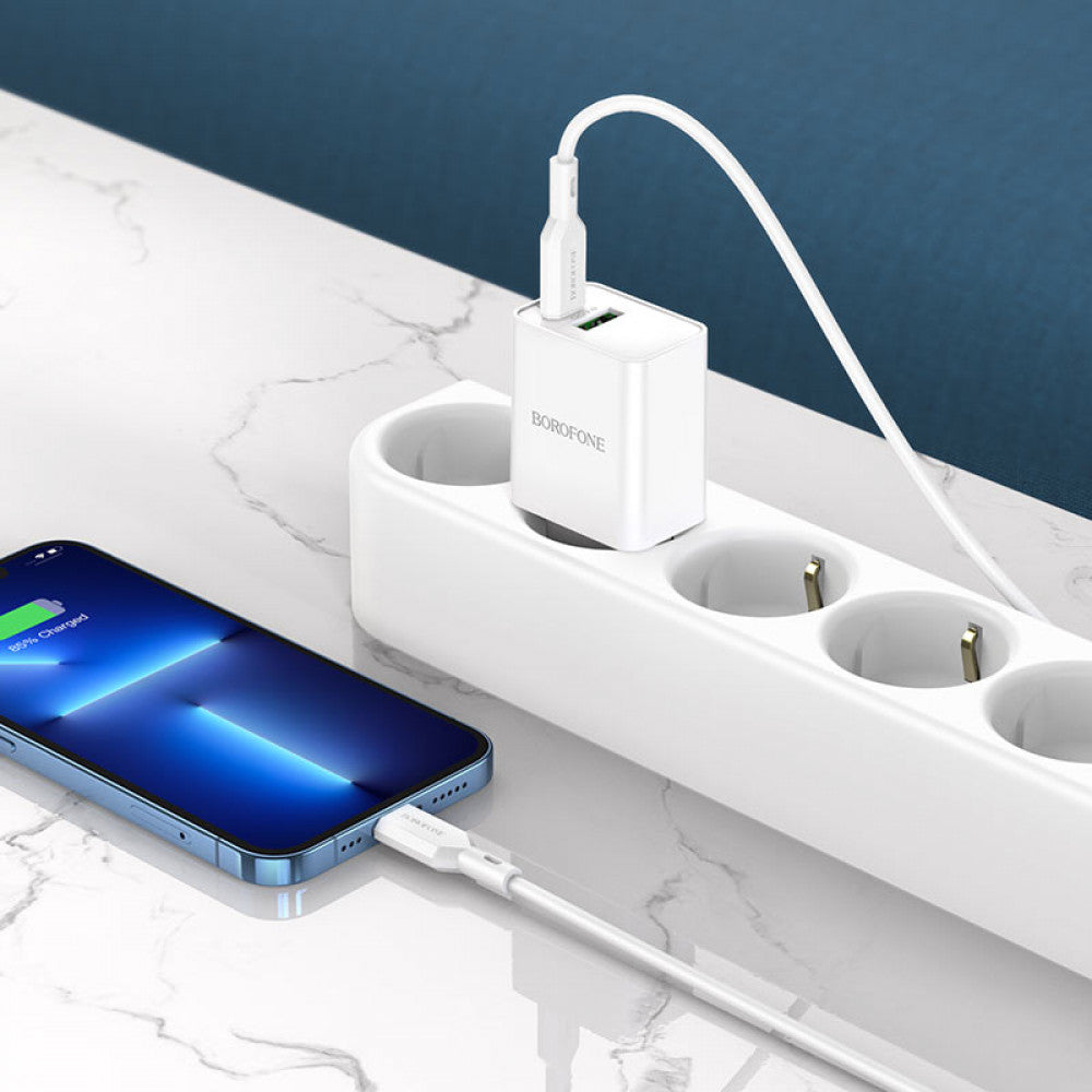 Home Charger | 20W | PD | QC3.0 – Borofone BA69A – White