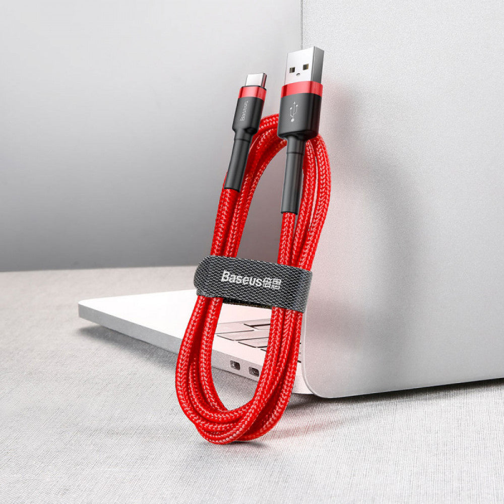USB C cable 3A (0.5m) – Baseus (CATKLF-A) Cafule Series – CATKLF-A91 Red + Black