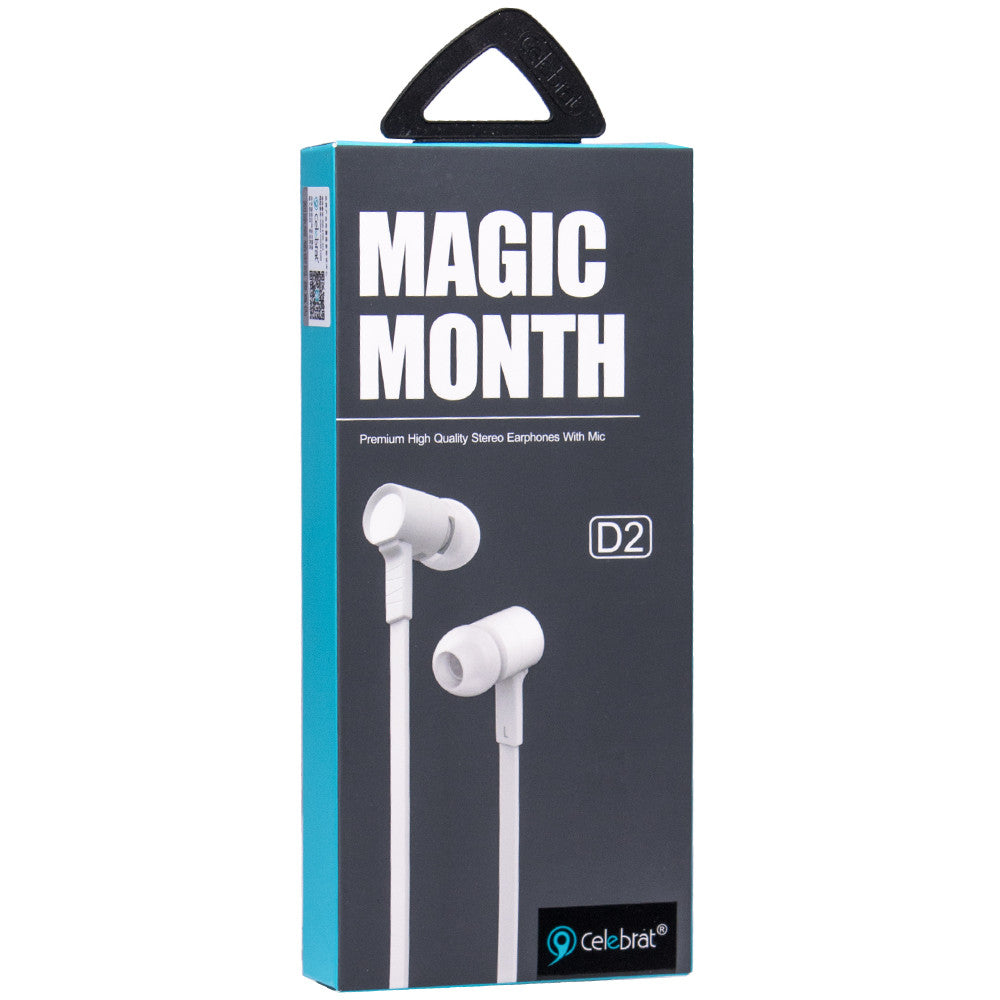 Headphones with microphone 3.5mm – Celebrat D2 – White