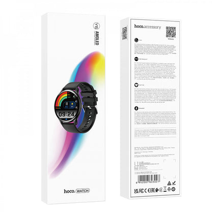 Smart Sports Watch (Call Version) Hoco Y15 AMOLED – Black