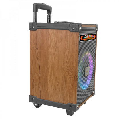 Bluetooth Speaker &amp; 2 Microphones – Hoco HA2 Wave – Wooden pattern